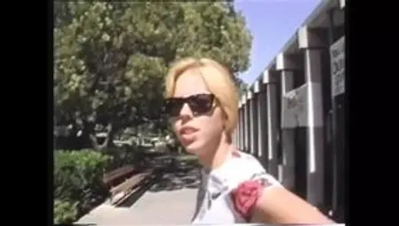 Young Blonde with Small Tits Plays with Dildo and Vibrator Then Takes Two Big Cocks