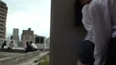 Lustful Japanese babe takes a hard fucking in a public place