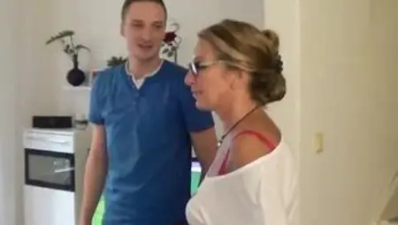 German Wife Bang Deliver Chap and Cuckold Spouse See