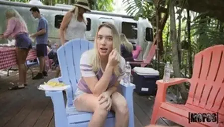 Juliette Mint can't stop fucking this huge cock during bbq party