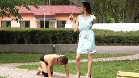 Outdoor Slave Training at Young Lady's Summer Resort Ranch