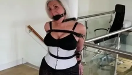 Sandra Silvers tied to pole - Bondage